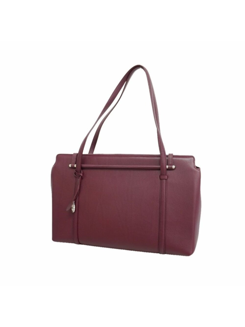 Cartier Shoulder Bag Cabochon Leather Bordeaux Silver